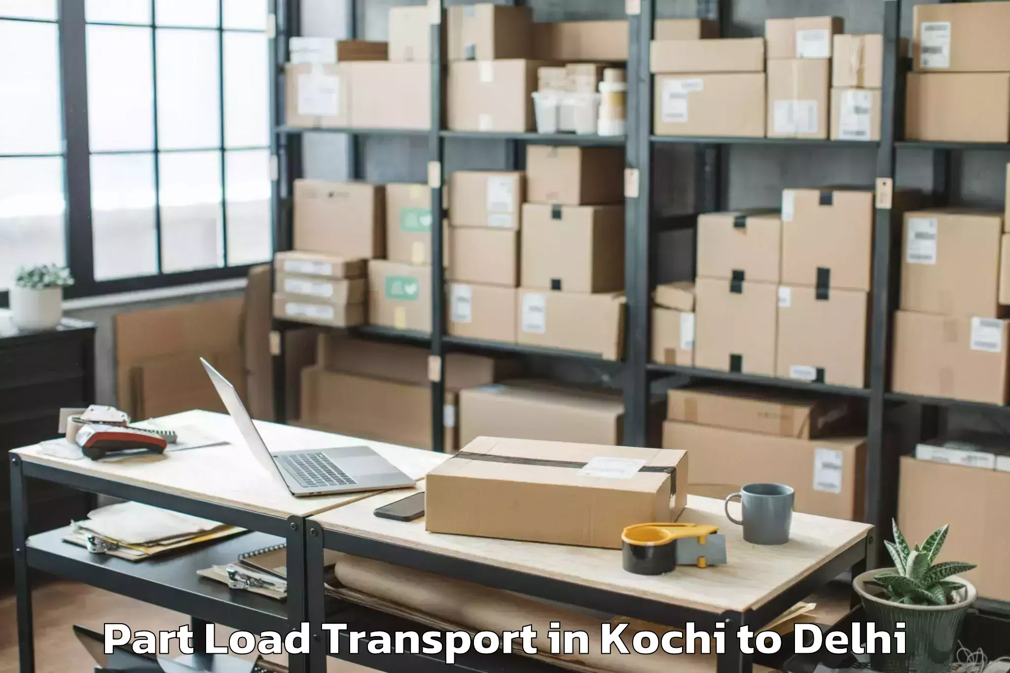 Top Kochi to Aggarwal City Mall Pitampura Part Load Transport Available